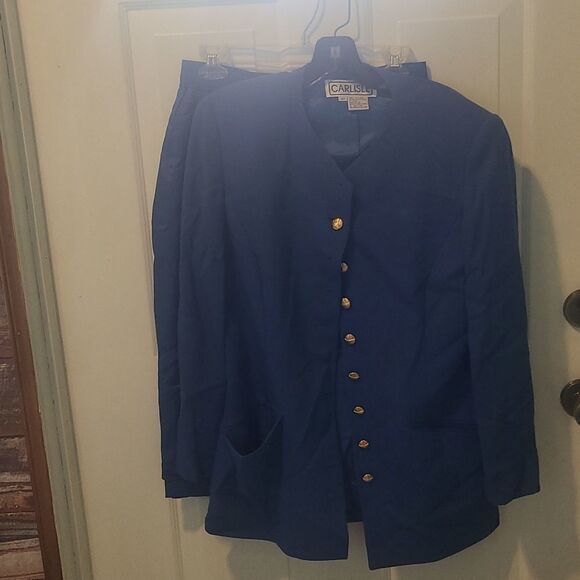Beautiful Royal Blue Size 10 Carlisle Ladies Wool, Skirt and Jacket Suit - Picture 1 of 10